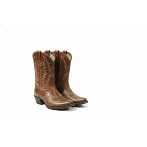 Ariat Kids Quickdraw Western Boots Brown Leather Square Toe Size 10